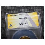1955 Silver Washington Quarter ANACS MS65
