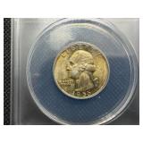 1955 Silver Washington Quarter ANACS MS65
