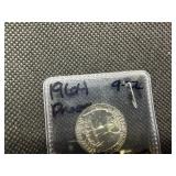 1964 Silver Washington Quarter Proof