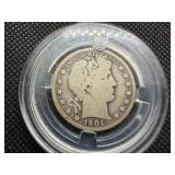 1901 S Silver Barber Half Dollar