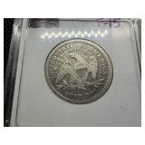 1853 Silver Seated Liberty Quarter with Rays
