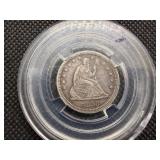 1858 Silver Seated Liberty Quarter