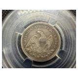 1858 Silver Seated Liberty Quarter