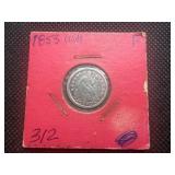 1853 Seated Liberty Dime W/A