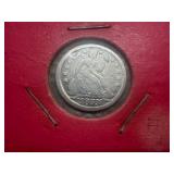 1853 Seated Liberty Dime W/A