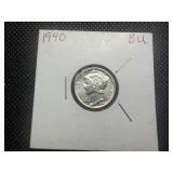 1940 Silver Mercury Dime Marked BU When Purchased
