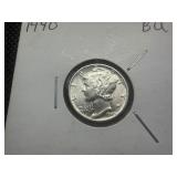 1940 Silver Mercury Dime Marked BU When Purchased