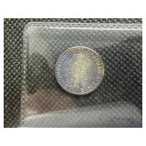 1944 D Silver Mercury Dime Marked CHBU and Rainbow Toned When Purchased