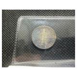 1944 D Silver Mercury Dime Marked CHBU and Rainbow Toned When Purchased