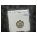 1945 D Silver Mercury Dime Marked CHBU and Album Toned When Purchased