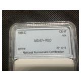 1946-D 1C NNC MS67 + Red