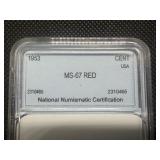 1953 1C NNC MS67 Red