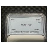 1954 1C NNC MS66 + Red