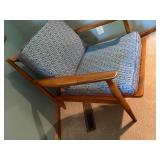 Mid-Century Wood Accent Chair With Cushions