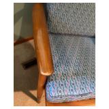 Mid-Century Wood Accent Chair With Cushions