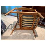 Mid-Century Wood Accent Chair With Cushions