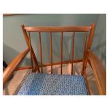 Mid-Century Wood Accent Chair With Cushions