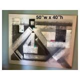 Signed Abstract Painting 50 X 40 in