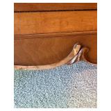 Ornate Full Size Wood Bed Frame With Quilt & Pillow Set