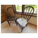 Wooden Spindle Back Dining Chairs (Lot of 2), Handcrafted