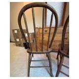 Wooden Spindle Back Dining Chairs (Lot of 2), Handcrafted
