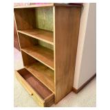 Wood Bookcase With Drawer