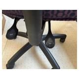 Purple Patterned Office Chair With Adjustable Arms, includes floor mat