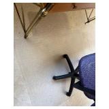Purple Patterned Office Chair With Adjustable Arms, includes floor mat