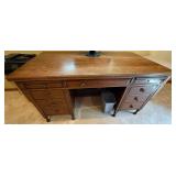 Wood Executive Desk With Multiple Drawers