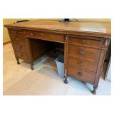 Wood Executive Desk With Multiple Drawers