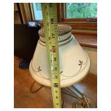 Brass Swing-Arm Desk Lamp With Decorative Shade