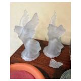 Mixed Lot Decorative Glass Candleholders & Angel Figurines