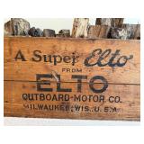 Vintage Elto Wooden Firewood Crate With Logs