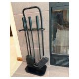 Black Fireplace Tool Set With Stand