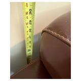 Brown Leather Sofa With 3 Pillows