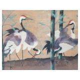 Framed Crane Artwork 36 X 26 in