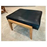 Vintage Wood Frame Lounge Chair & Ottoman Set