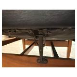 Vintage Wood Frame Lounge Chair & Ottoman Set