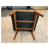 Vintage Wood Frame Lounge Chair & Ottoman Set