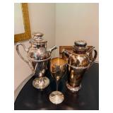 F.B. Rogers Silver Plate Cocktail Shakers & Goblet Mixed Lot