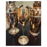 F.B. Rogers Silver Plate Cocktail Shakers & Goblet Mixed Lot