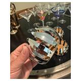 Mixed Lot Art Glass Martini Glasses & Decorative Coasters