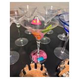 Mixed Lot Art Glass Martini Glasses & Decorative Coasters