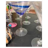 Mixed Lot Art Glass Martini Glasses & Decorative Coasters