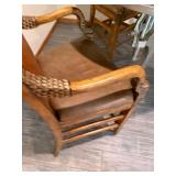 Round Pedestal Pub Table & 3 Arm Chairs