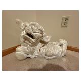 Large White Dog Statue