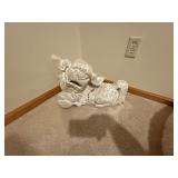 Large White Dog Statue