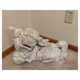 Large White Dog Statue