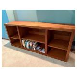 Wood Bookcase Room Divider With Open Shelves