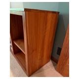 Wood Bookcase Room Divider With Open Shelves